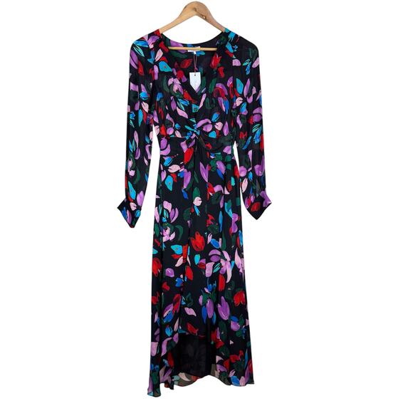Parker Silk Blend Floral Maxi Dress Long Sleeve Size 0 Project Piece Upcycle - Picture 1 of 12